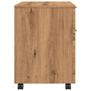 vidaXL kézműves tölgy szerelt fa iratszekrény kerekekkel 45x38x45 cm