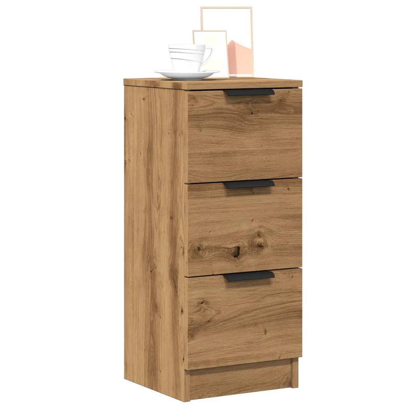 vidaXL 2 db kézműves tölgy színű szerelt fa tálalószekrény 30x30x70 cm