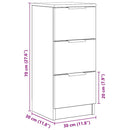 vidaXL 2 db kézműves tölgy színű szerelt fa tálalószekrény 30x30x70 cm