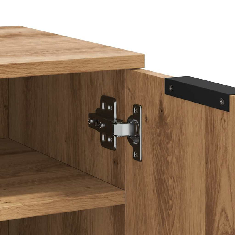 vidaXL kézműves tölgy színű szerelt fa cipősszekrény 29,5x35x70 cm