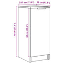 vidaXL kézműves tölgy színű szerelt fa cipősszekrény 29,5x35x70 cm