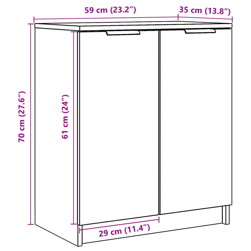 vidaXL antik fa színű szerelt fa cipőszekrény 59 x 35 x 70 cm