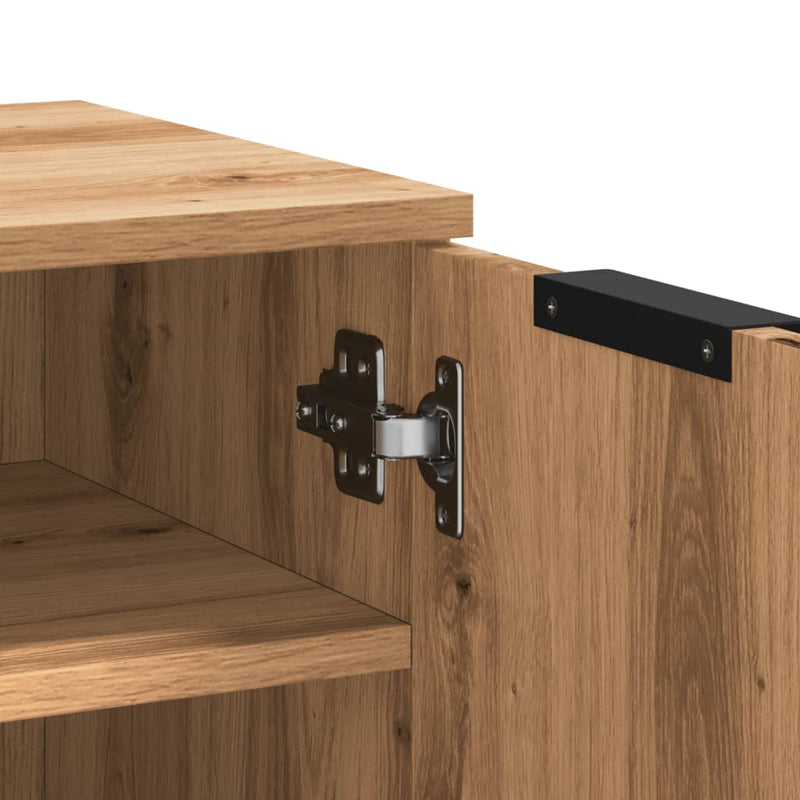 vidaXL kézműves tölgy színű szerelt fa cipőszekrény 59 x 35 x 70 cm