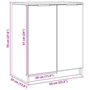 vidaXL kézműves tölgy színű szerelt fa cipőszekrény 59 x 35 x 70 cm