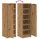 vidaXL kézműves tölgy színű szerelt fa cipőszekrény 29,5x35x100,5 cm