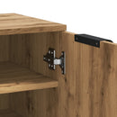vidaXL kézműves tölgy színű szerelt fa cipőszekrény 29,5x35x100,5 cm