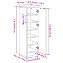 vidaXL kézműves tölgy színű szerelt fa cipőszekrény 29,5x35x100,5 cm