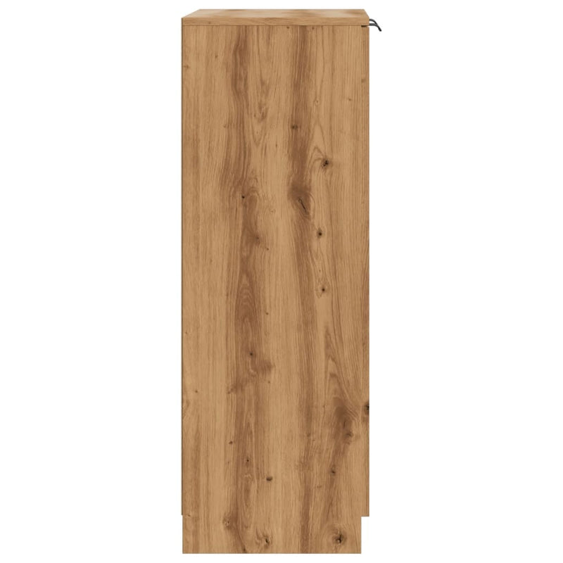 vidaXL kézműves tölgy színű szerelt fa cipőszekrény 59 x 35 x 100,5 cm