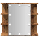 vidaXL antik fa tükrös szekrény LED-ekkel 70 x 16,5 x 60 cm