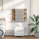 vidaXL kézműves tölgy tükrös szekrény LED-ekkel 70 x 16,5 x 60 cm