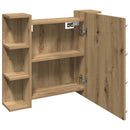 vidaXL kézműves tölgy tükrös szekrény LED-ekkel 70 x 16,5 x 60 cm