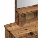 vidaXL öltözőasztal tükörrel régi fa 86,5x35x136 cm
