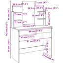 vidaXL öltözőasztal tükörrel régi fa 96x39x142 cm