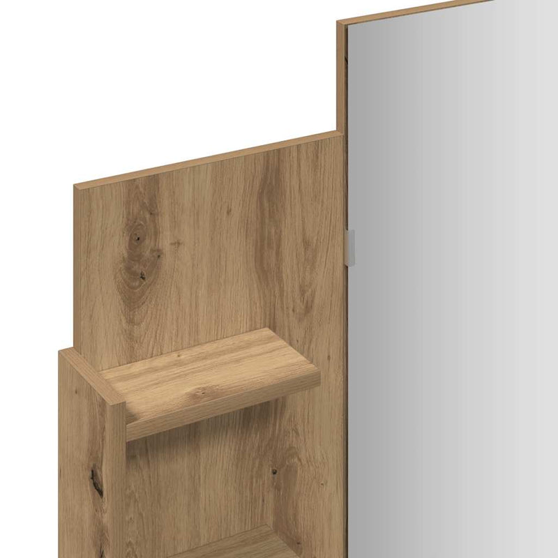 vidaXL kézműves tölgy színű fésülködőasztal tükörrel 96x39x142 cm