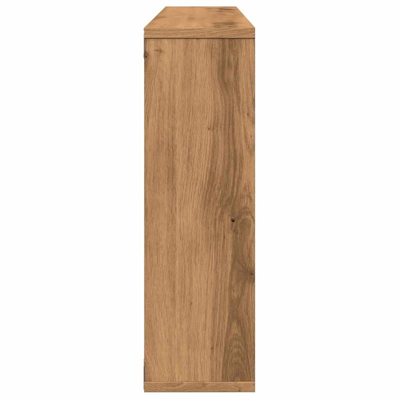 vidaXL kézműves tölgyfa fali polc 85 x 16 x 52,5 cm redőzött fa