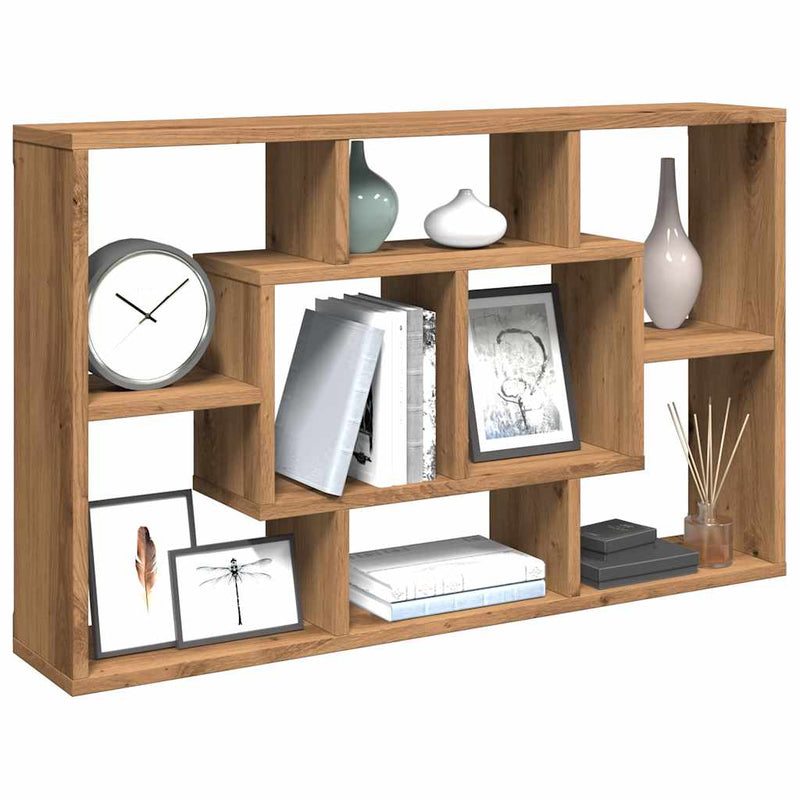 vidaXL kézműves tölgyfa fali polc 85 x 16 x 52,5 cm redőzött fa