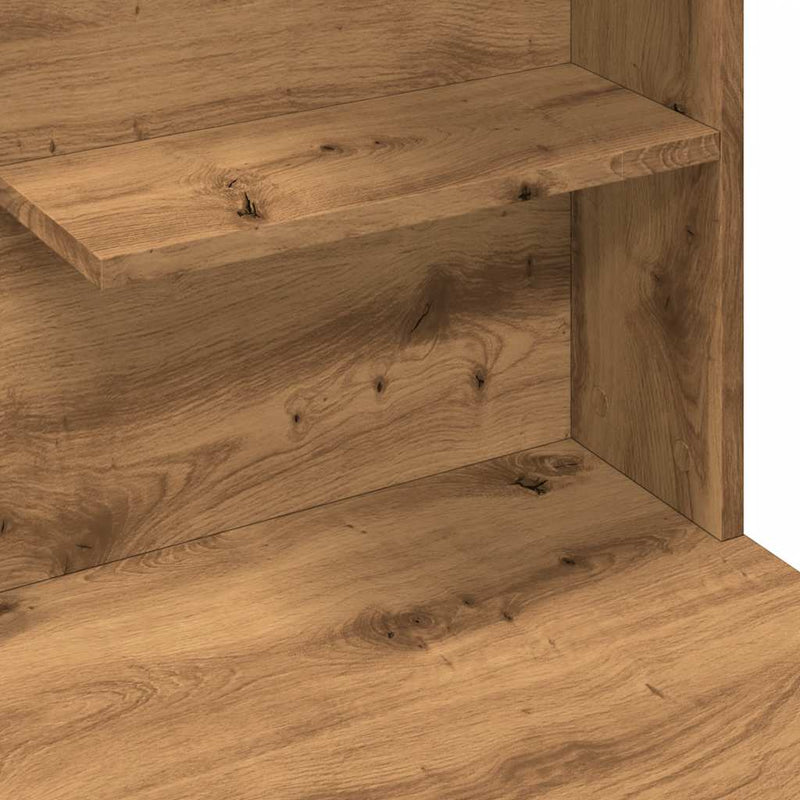 vidaXL kézműves tölgy színű LED-es fésülködőasztal 74,5x40x141 cm