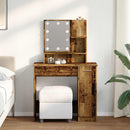 vidaXL antik fa színű LED.es fésülködőasztal 86,5 x 35 x 136 cm