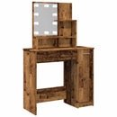 vidaXL antik fa színű LED.es fésülködőasztal 86,5 x 35 x 136 cm