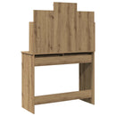 vidaXL kézműves tölgy színű fésülködőasztal LED-del 96x40x142 cm