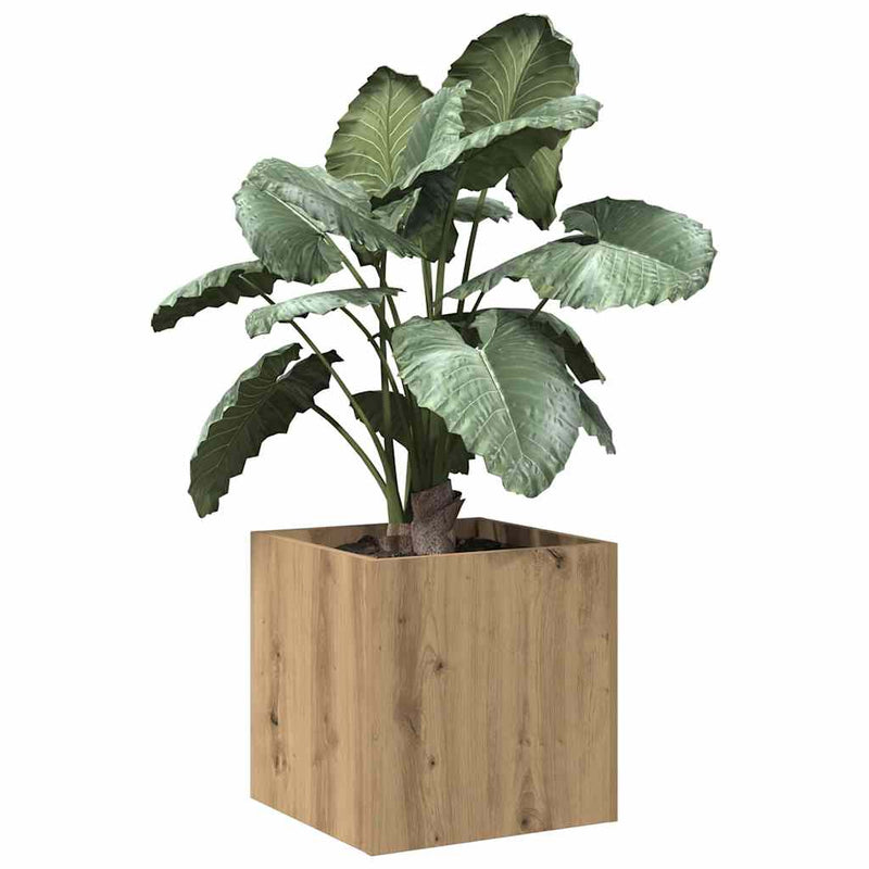 vidaXL kézműves tölgy szerelt fa virágtartó 40 x 40 x 40 cm