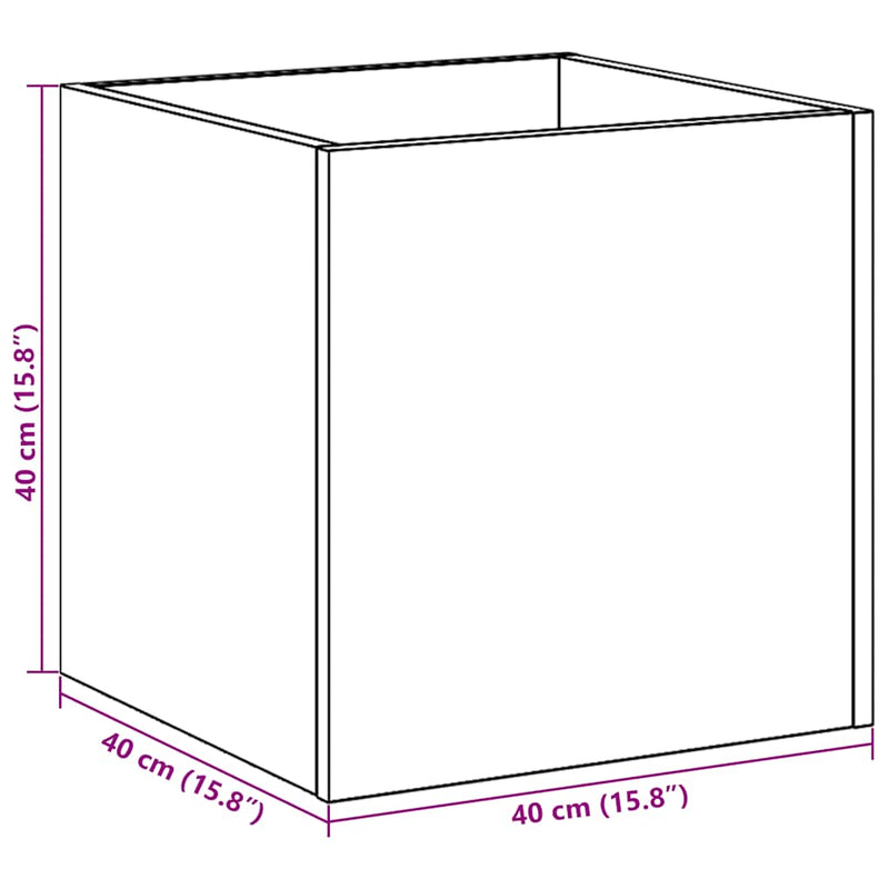 vidaXL kézműves tölgy szerelt fa virágtartó 40 x 40 x 40 cm
