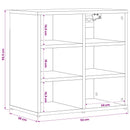 vidaXL cipősszekrény 2 db Régi fa 52x30x50 cm