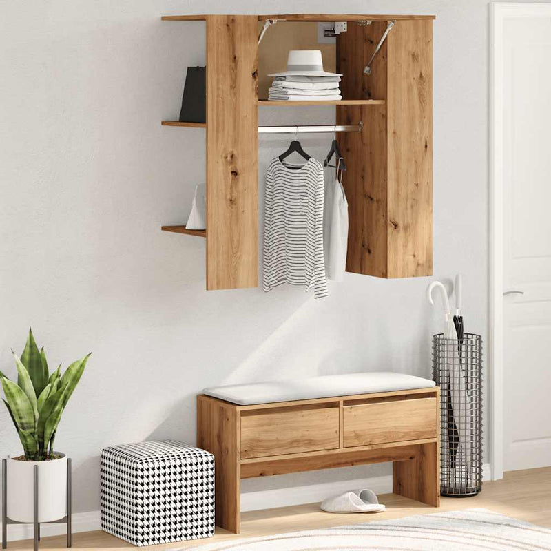 vidaXL előszobaszekrény Artisan tölgy 97,5x37x99 cm Gépesített fa