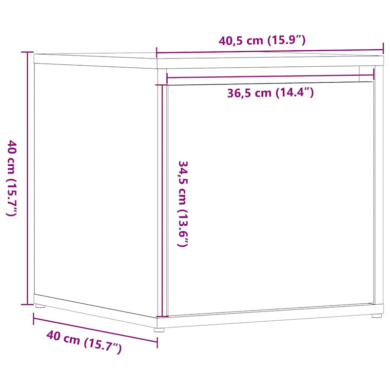 vidaXL kézműves tölgy szerelt fa tárolódoboz 40,5 x 40 x 40 cm