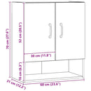 vidaXL fali szekrény artisan tölgy 60x31x70cm gépi úton előállított fa