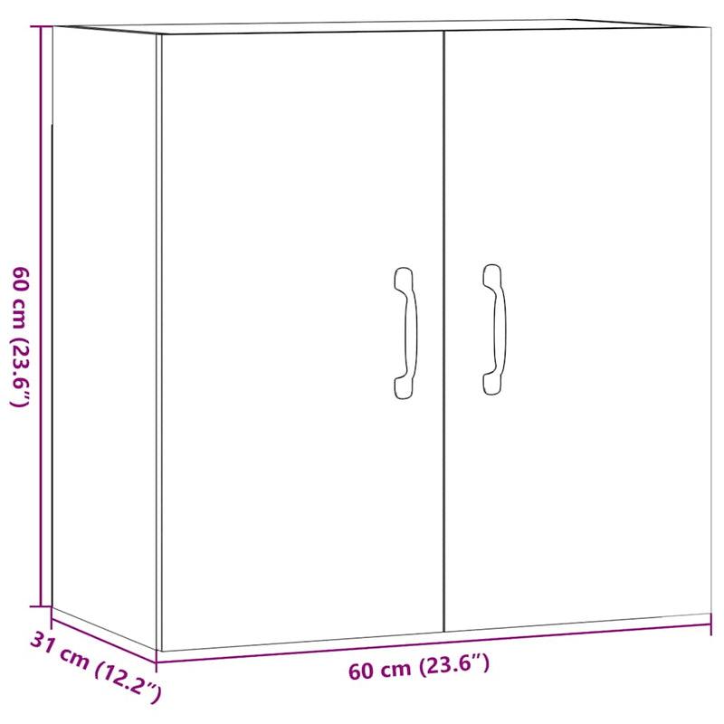 vidaXL antik fa színű szerelt fa faliszekrény 60 x 31 x 60 cm