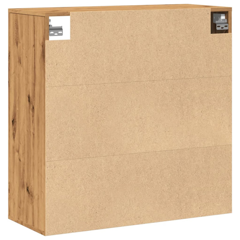 vidaXL kézműves tölgy színű szerelt fa faliszekrény 80x33x80 cm