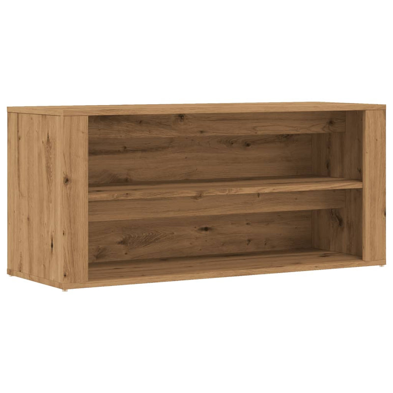 vidaXL kézműves tölgy színű szerelt fa cipőtároló pad 100 x 35 x 45 cm