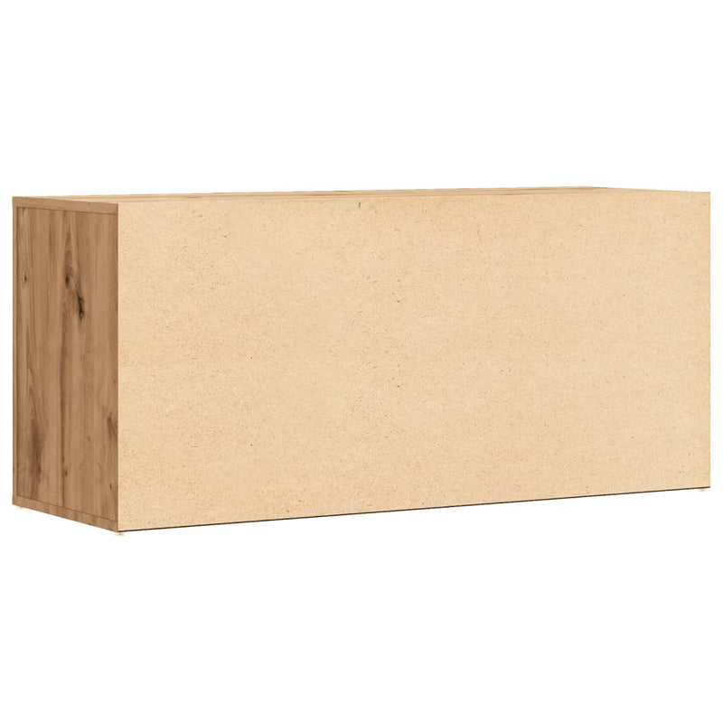 vidaXL kézműves tölgy színű szerelt fa cipőtároló pad 100 x 35 x 45 cm