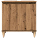 vidaXL kézműves tölgy színű szerelt fa mosdószekrény 58x33x60 cm