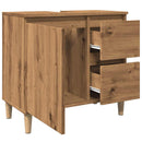 vidaXL kézműves tölgy színű mosdószekrény 65 x 33 x 60 cm