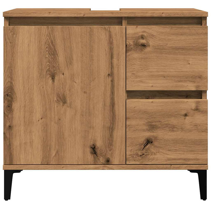 vidaXL kézműves tölgy színű mosdószekrény 65 x 33 x 60 cm