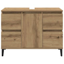 vidaXL kézműves tölgy színű szerelt fa mosdószekrény 80 x 33 x 60 cm