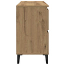 vidaXL kézműves tölgy színű szerelt fa mosdószekrény 80 x 33 x 60 cm