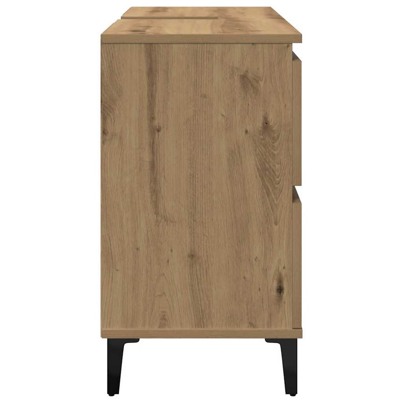 vidaXL kézműves tölgy színű szerelt fa mosdószekrény 80 x 33 x 60 cm