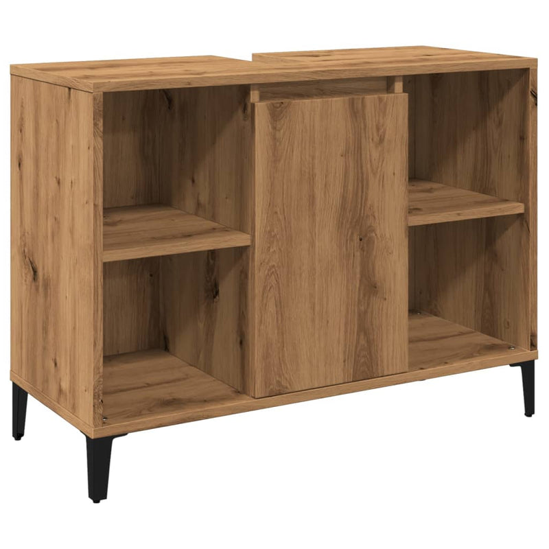 vidaXL kézműves tölgy színű szerelt fa mosdószekrény 80 x 33 x 60 cm