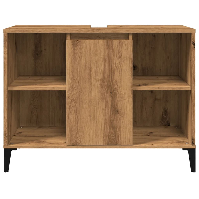 vidaXL kézműves tölgy színű szerelt fa mosdószekrény 80 x 33 x 60 cm