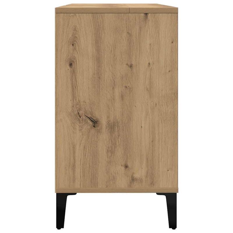 vidaXL kézműves tölgy színű szerelt fa mosdószekrény 80 x 33 x 60 cm