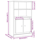 vidaXL antik fa színű szerelt fa magasszekrény 60x35,5x103,5 cm