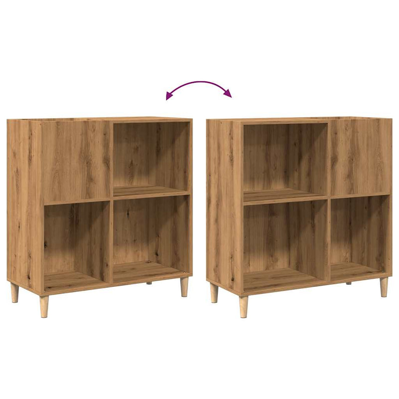 vidaXL kézműves tölgy színű szerelt fa hanglemezszekrény 84,5x38x89 cm