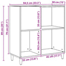 vidaXL kézműves tölgy színű szerelt fa hanglemezszekrény 84,5x38x89 cm