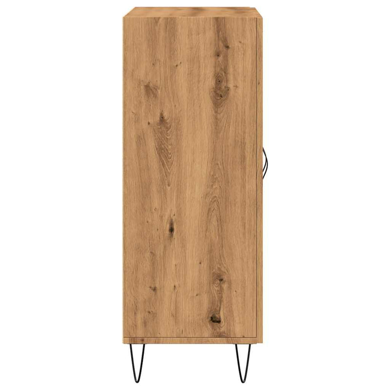 vidaXL kézműves tölgy színű szerelt fa tálalószekrény 69,5x34x90 cm