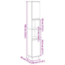 vidaXL betonszürke szerelt fa fürdőszobaszekrény 30 x 30 x 190 cm