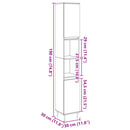 vidaXL antik fa színű szerelt fa fürdőszobaszekrény 30 x 30 x 190 cm