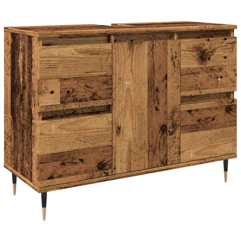 vidaXL antik fa színű szerelt fa mosdószekrény 80 x 33 x 60 cm